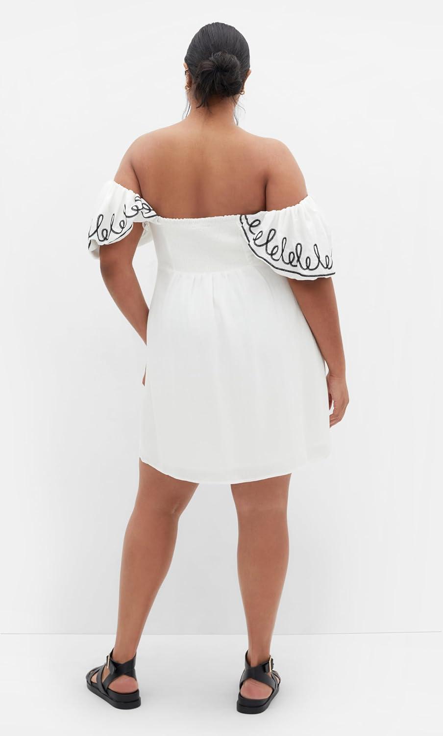 image:imageCity Chic Womens Plus Size Cocktail Dress Hana EmbroideredIvory