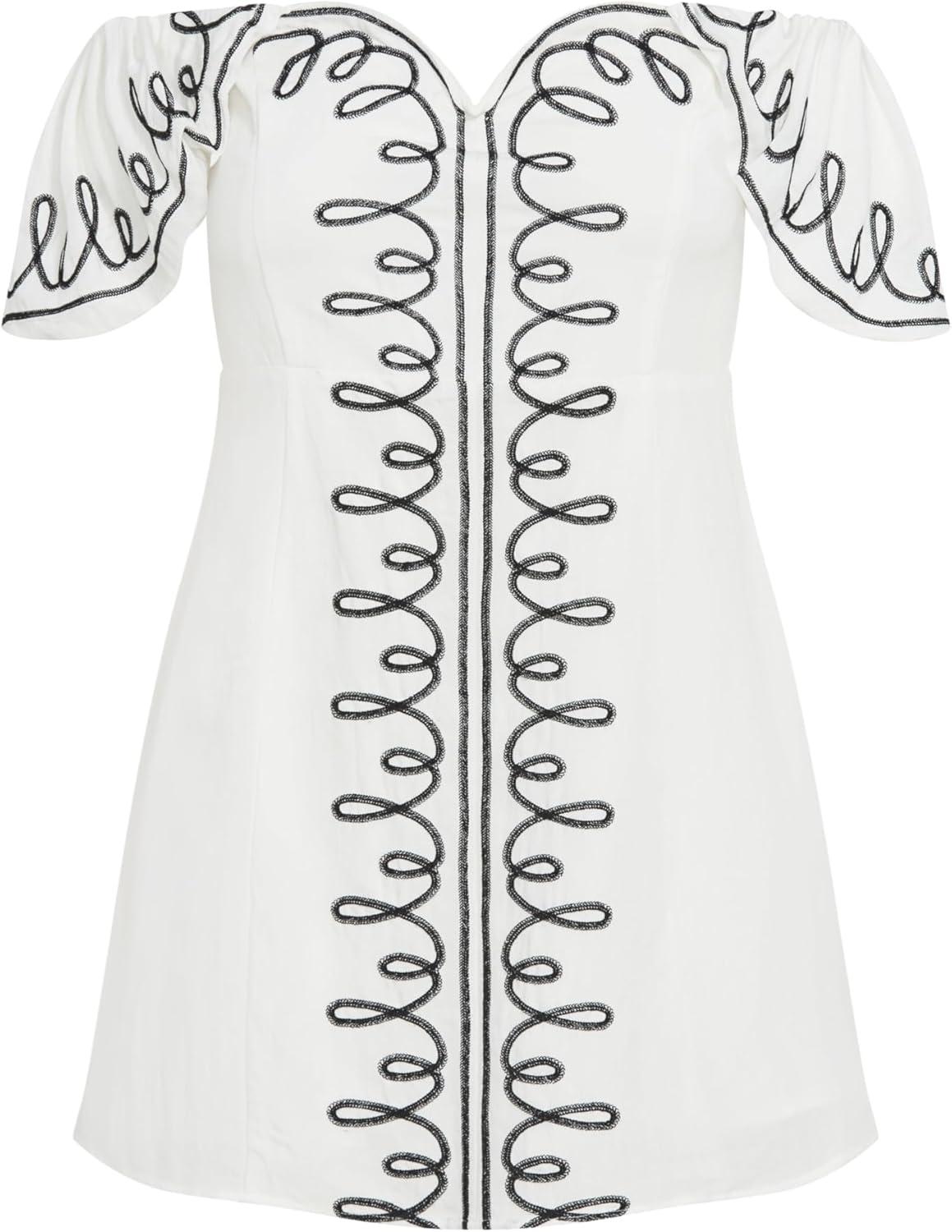 image:imageCity Chic Womens Plus Size Cocktail Dress Hana EmbroideredIvory
