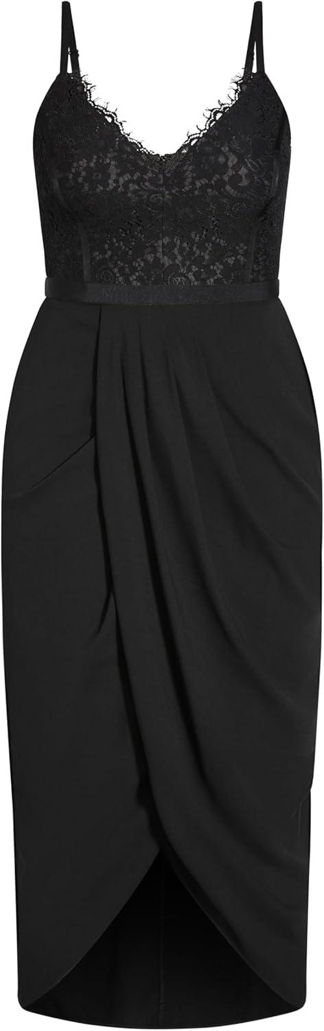 image:imageCity Chic Womens Plus Size Cocktail Dress Lace TouchBlack