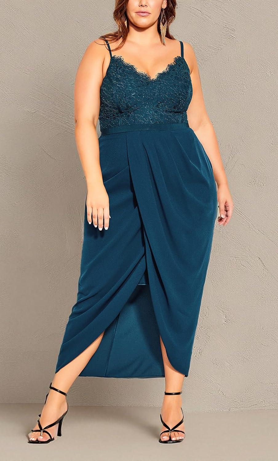 image:imageCity Chic Womens Plus Size Cocktail Dress Lace TouchEmerald