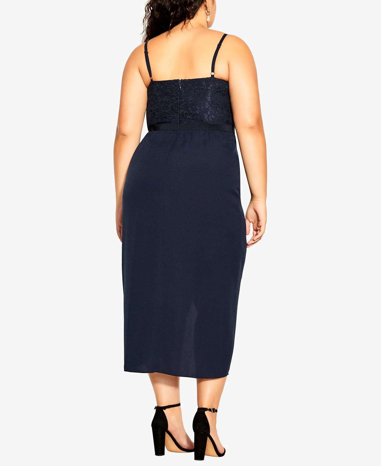 image:imageCity Chic Womens Plus Size Cocktail Dress Lace TouchNavy