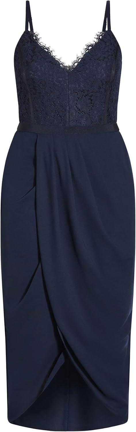 image:imageCity Chic Womens Plus Size Cocktail Dress Lace TouchNavy