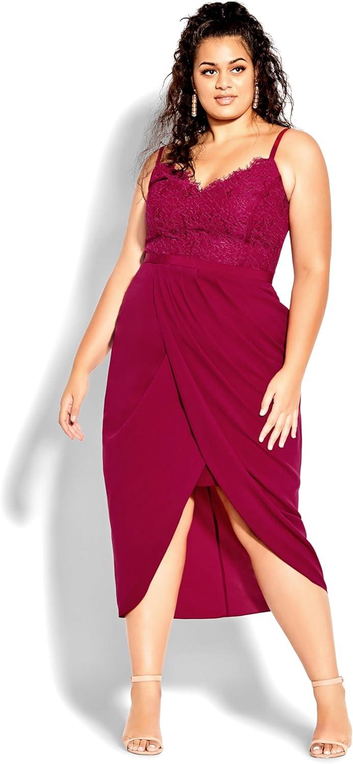 image:imageCity Chic Womens Plus Size Cocktail Dress Lace TouchRosebud