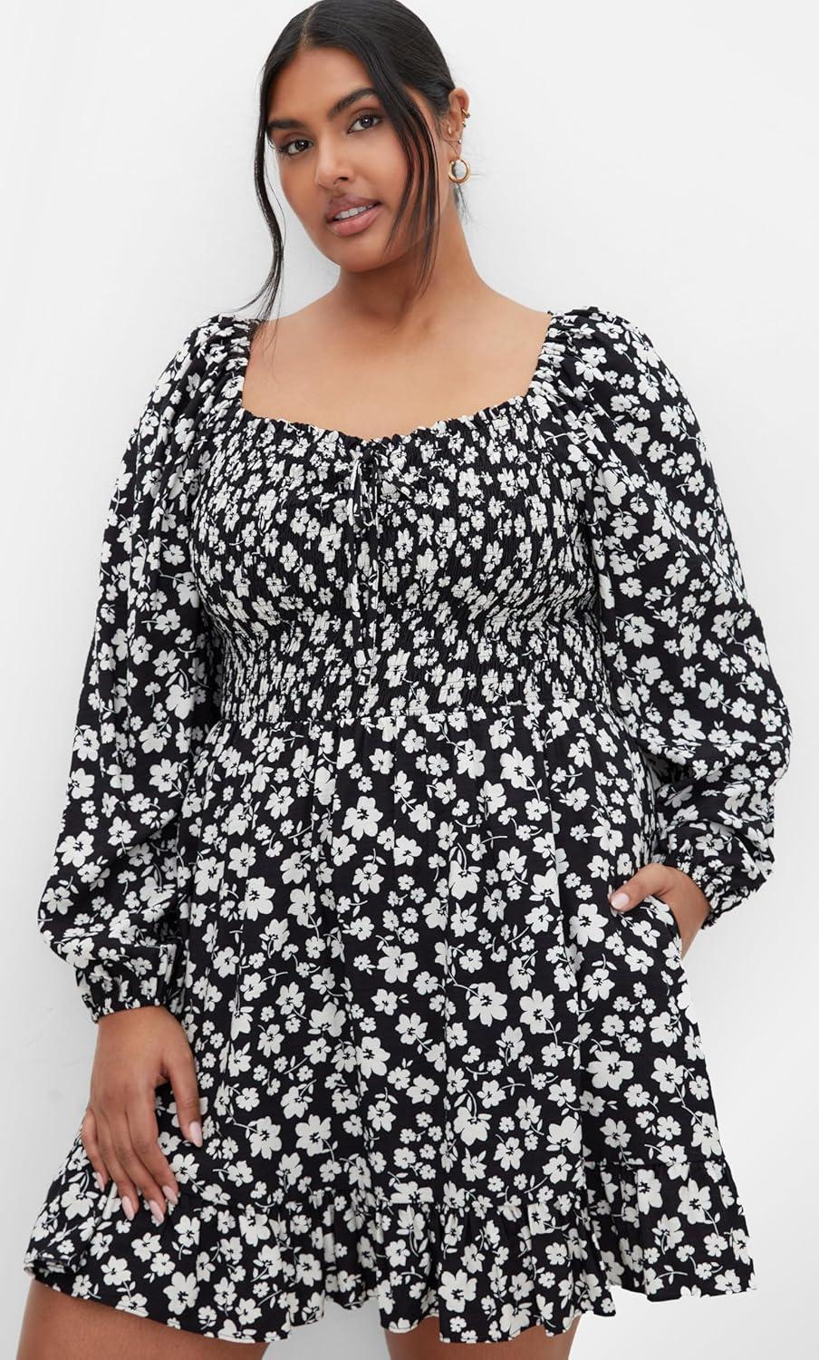 image:imageCity Chic Womens Plus Size Dress AliviaIvory Ditsy