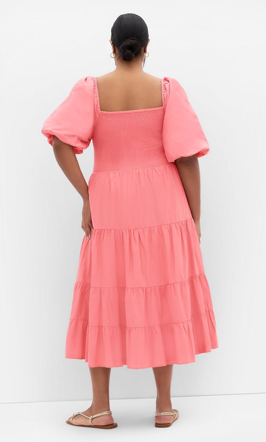 image:imageCity Chic Womens Plus Size Dress Ariella Puff Sleeve TierCinnamon