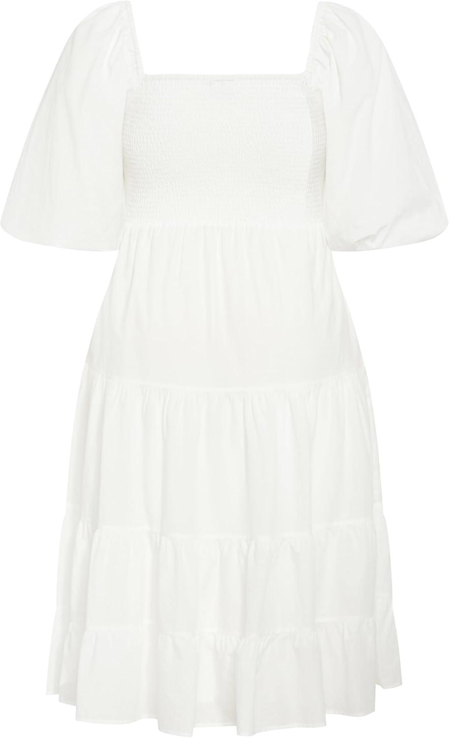 image:imageCity Chic Womens Plus Size Dress Ariella Puff Sleeve TierIvory