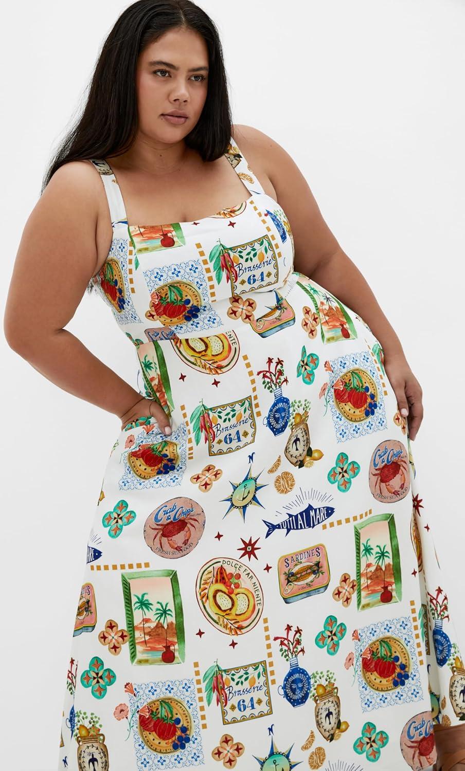 image:imageCity Chic Womens Plus Size Dress Capria Print MaxiCapri