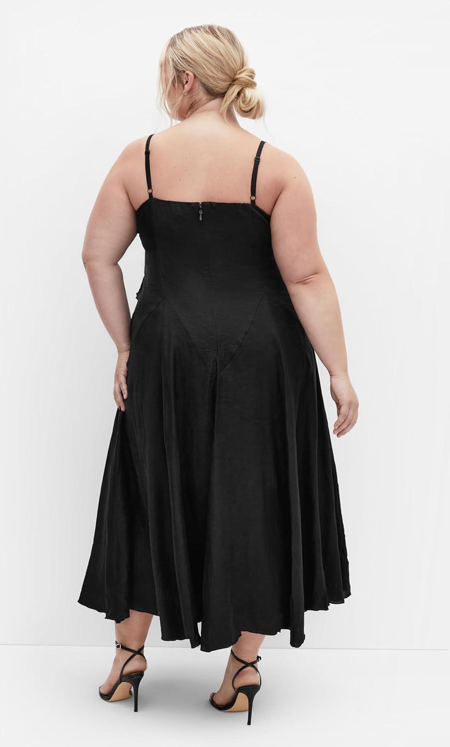 image:imageCity Chic Womens Plus Size Dress Clara Frill MaxiBlack