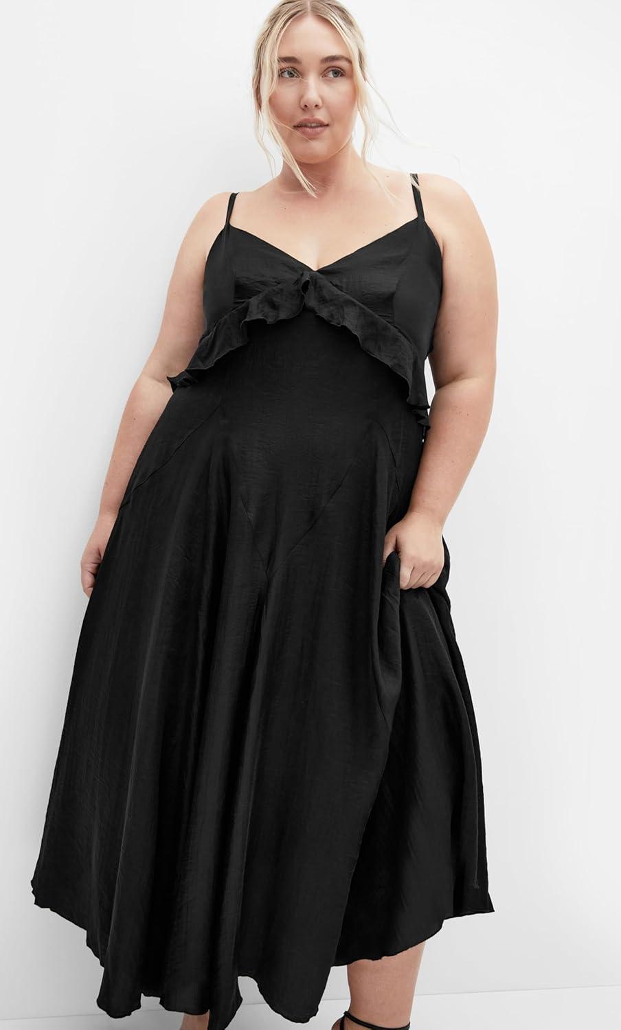 image:imageCity Chic Womens Plus Size Dress Clara Frill MaxiBlack