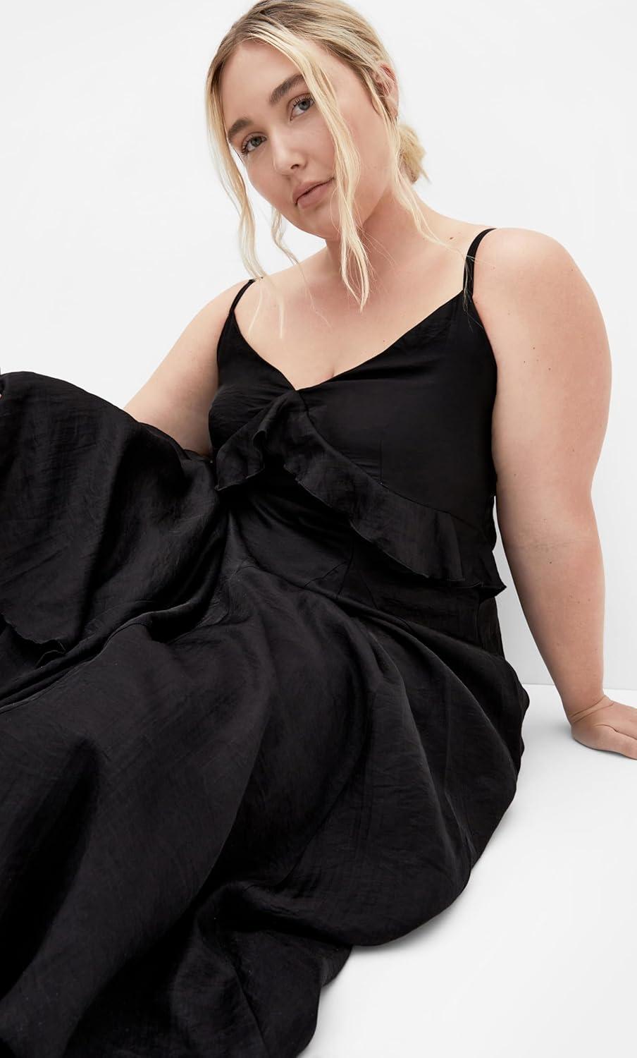 image:imageCity Chic Womens Plus Size Dress Clara Frill MaxiBlack