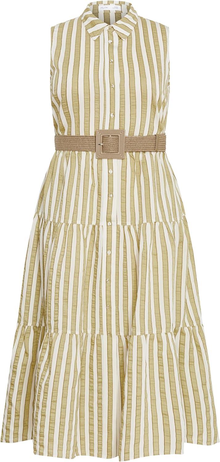 image:imageCity Chic Womens Plus Size Dress Clean LinesMoss Stripe