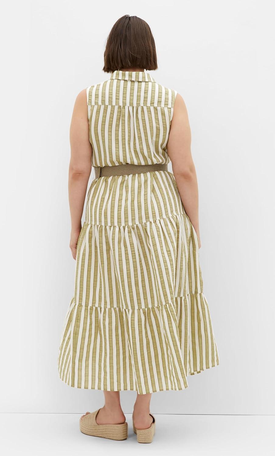 image:imageCity Chic Womens Plus Size Dress Clean LinesMoss Stripe
