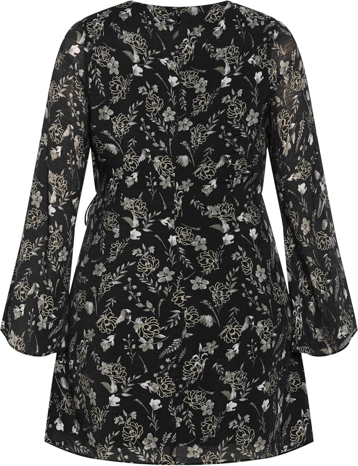 image:imageCity Chic Womens Plus Size Dress Emmie PrintRebel Love Black