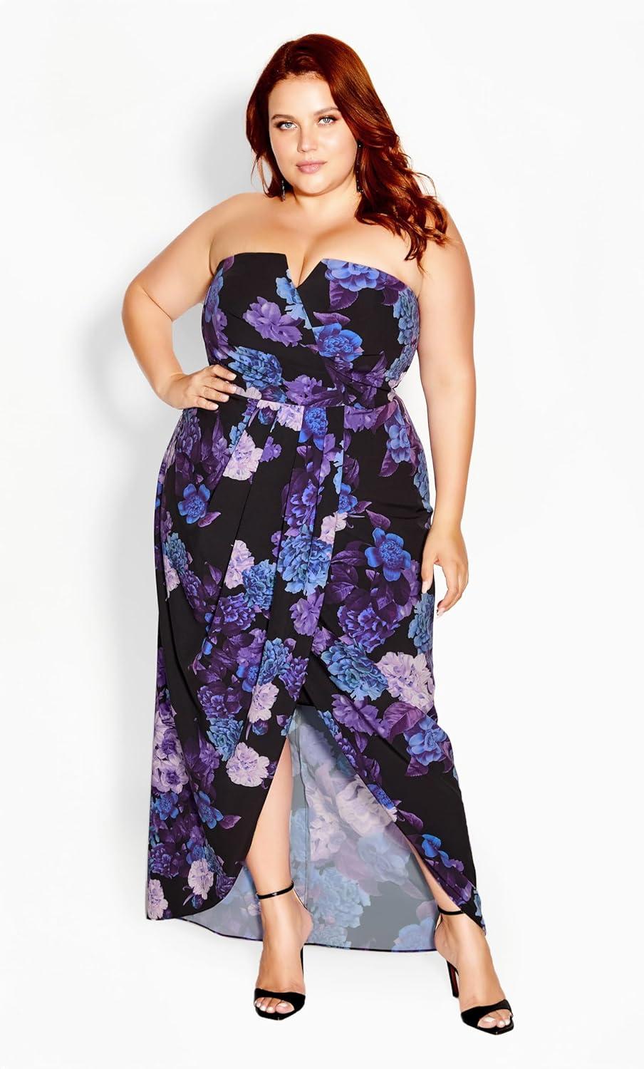 image:imageCity Chic Womens Plus Size Dress Hydrangea MaxiBlack