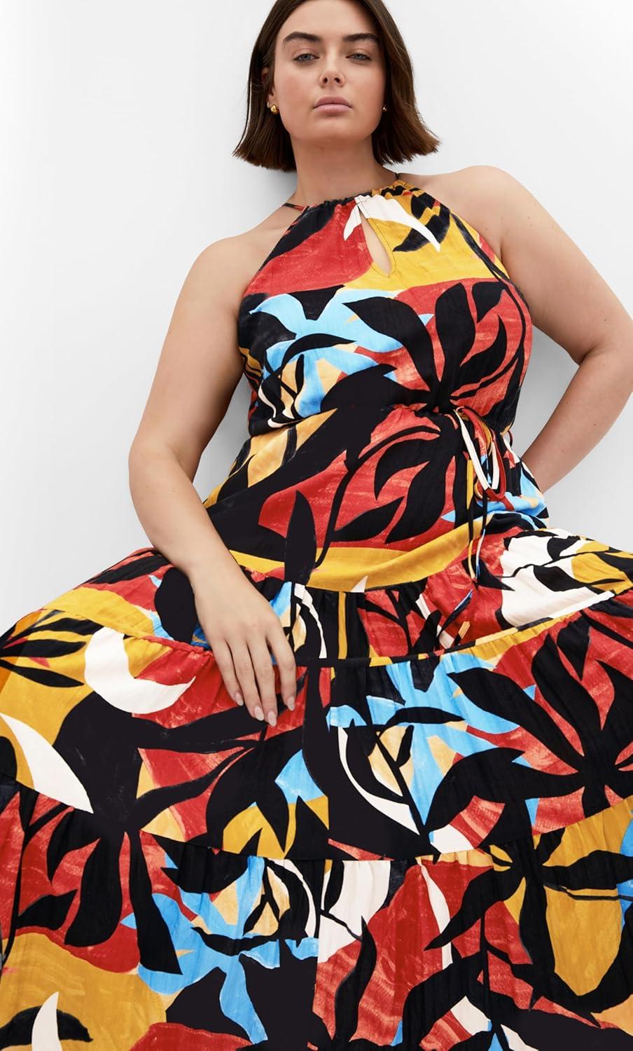 image:imageCity Chic Womens Plus Size Dress Island Getaway MaxiTropical Oasis