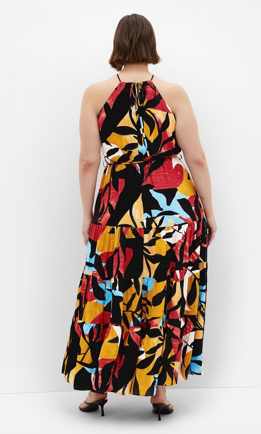 image:imageCity Chic Womens Plus Size Dress Island Getaway MaxiTropical Oasis