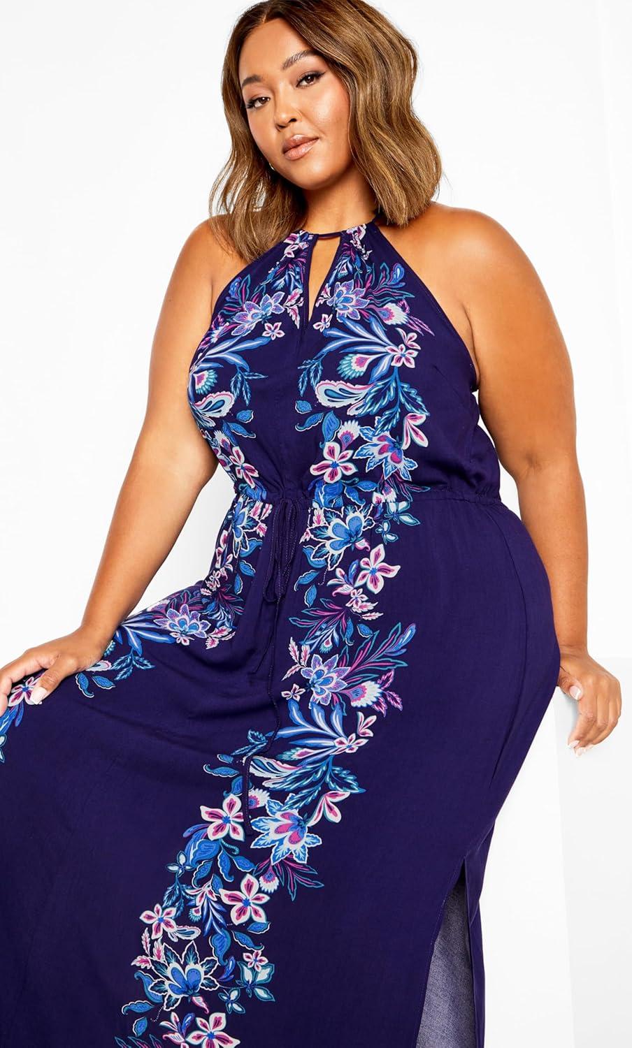 image:imageCity Chic Womens Plus Size Dress Island GirlBlue Tropics