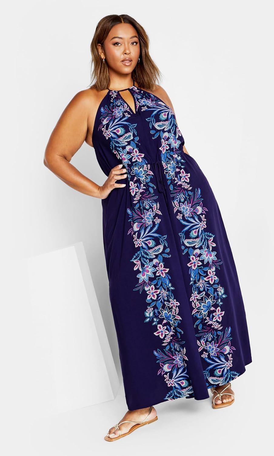 image:imageCity Chic Womens Plus Size Dress Island GirlBlue Tropics