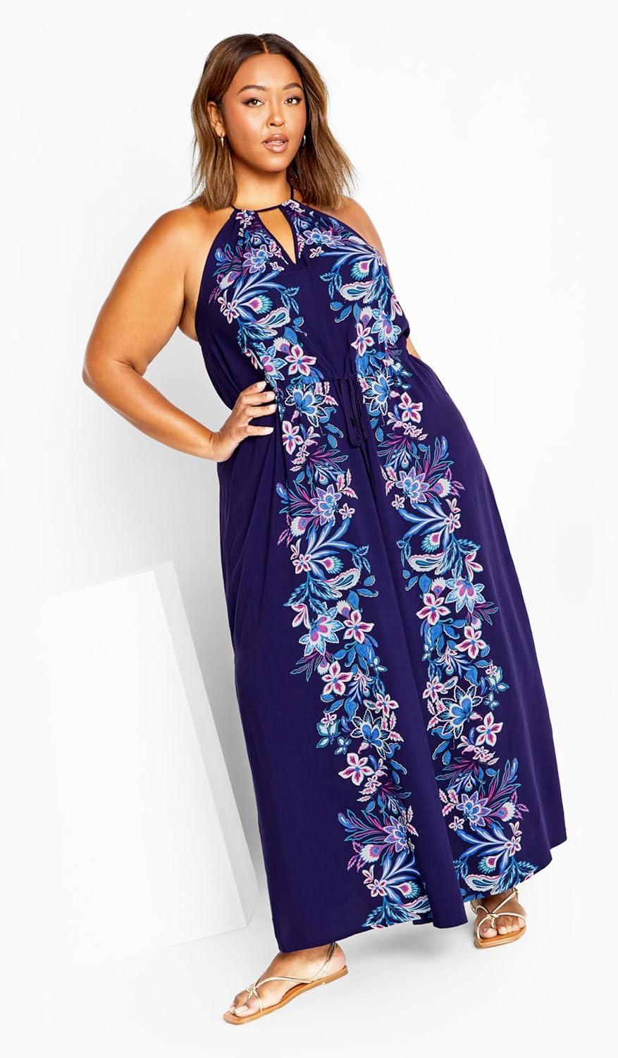 image:imageCity Chic Womens Plus Size Dress Island GirlBlue Tropics