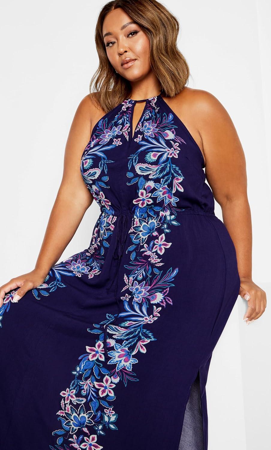 image:imageCity Chic Womens Plus Size Dress Island GirlBlue Tropics