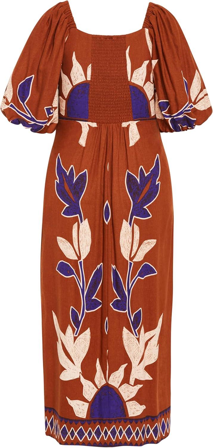 image:imageCity Chic Womens Plus Size Dress Nala Print MaxiNaxos Placement
