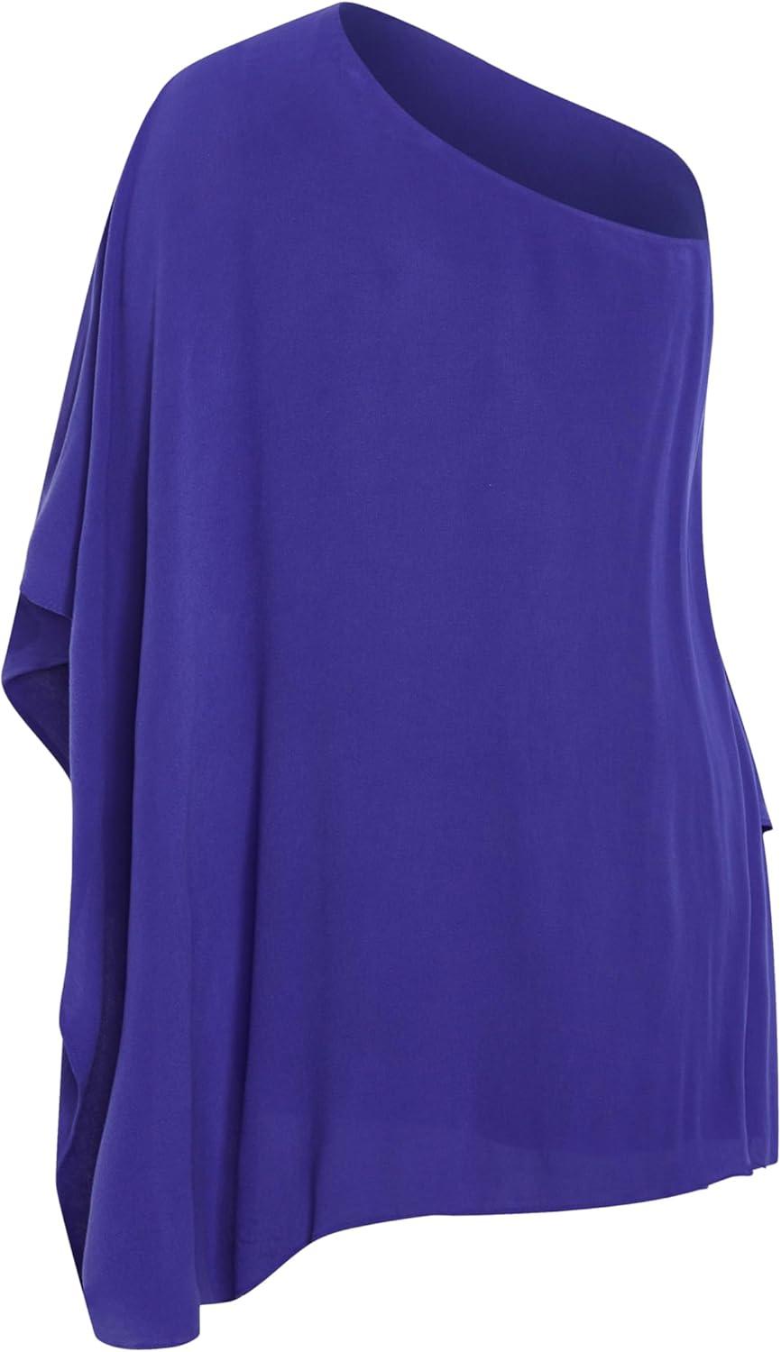 image:imageCity Chic Womens Plus Size Dress One Shoulder CapePurple
