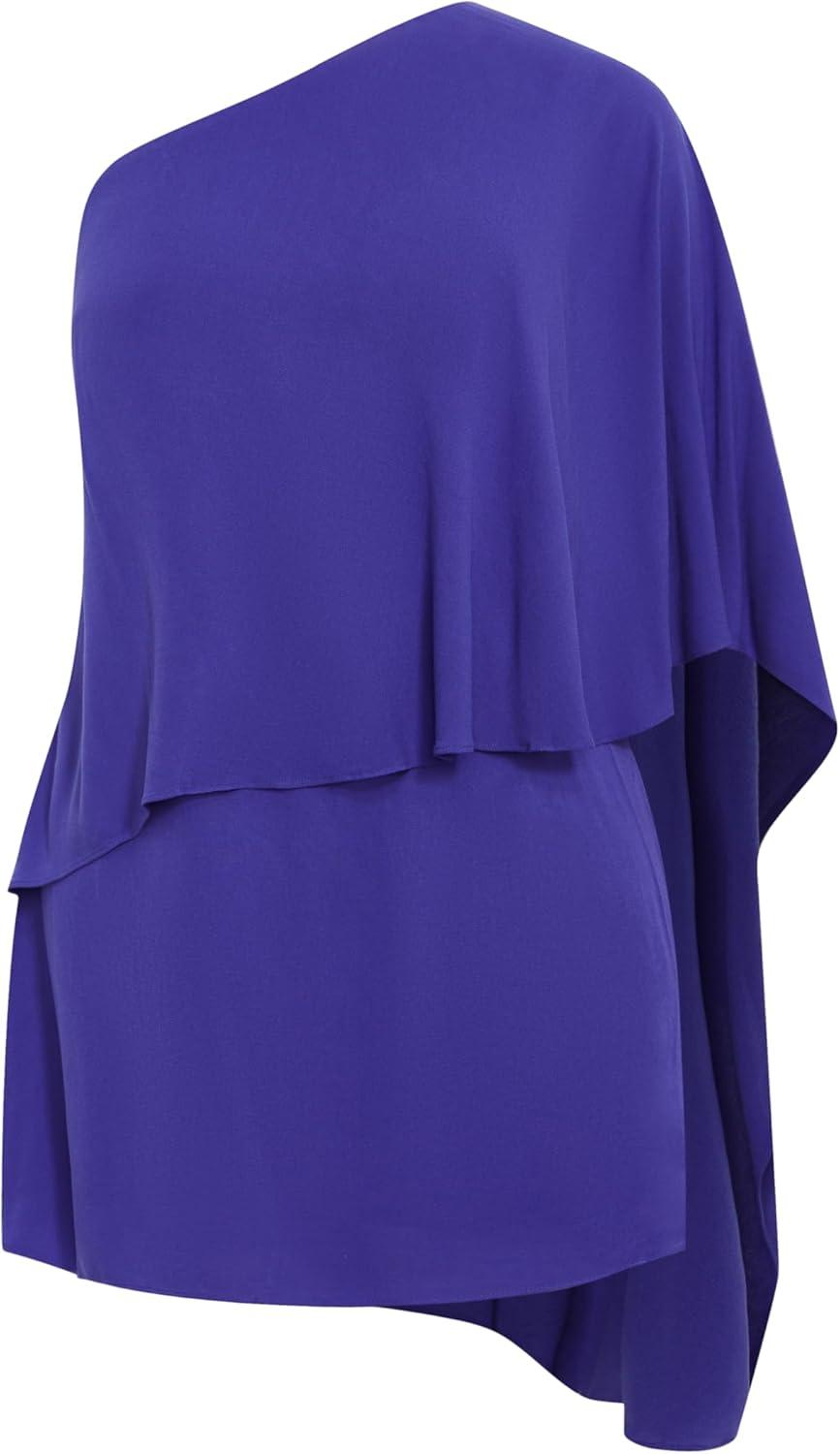 image:imageCity Chic Womens Plus Size Dress One Shoulder CapePurple