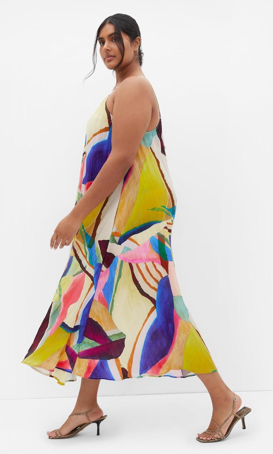 image:imageCity Chic Womens Plus Size Dress Summer Print Shift MaxiSummer Nights