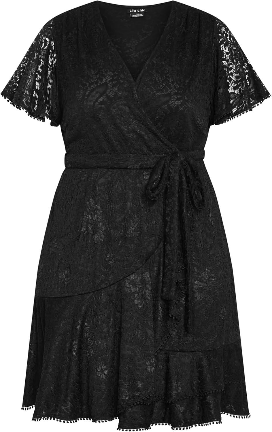 image:imageCity Chic Womens Plus Size Dress Sweet Lace MiniBlack