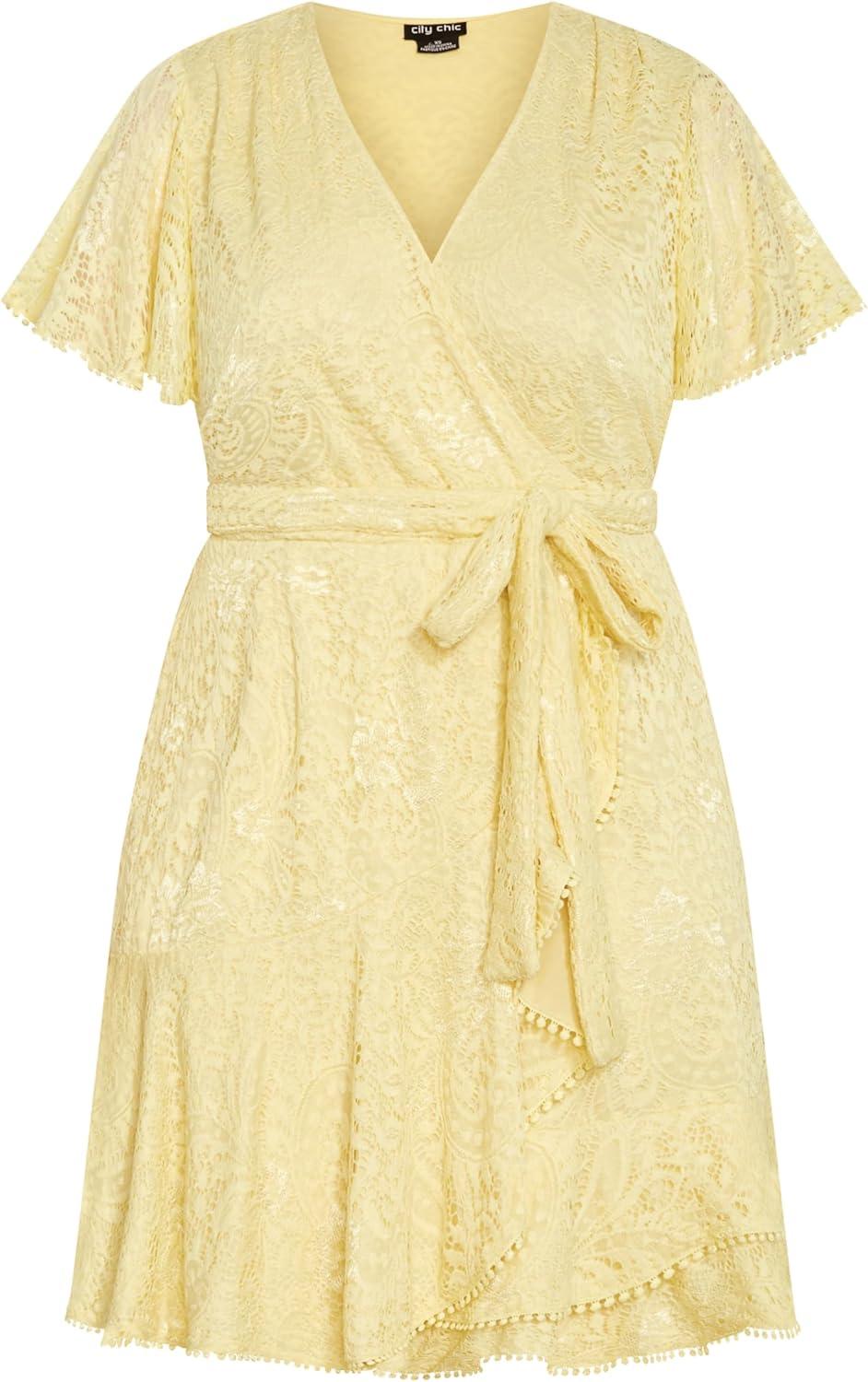 image:imageCity Chic Womens Plus Size Dress Sweet Lace MiniButtercup