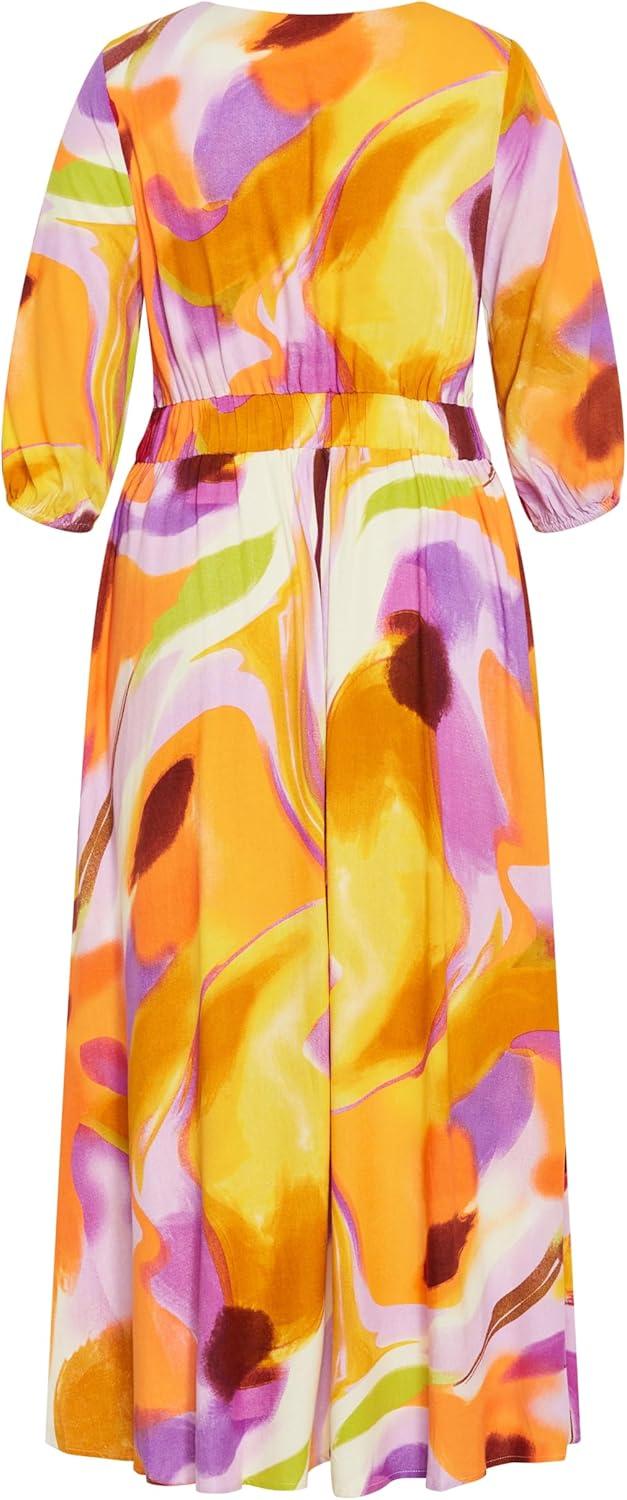 image:imageCity Chic Womens Plus Size Dress Swirl Tie PrintSummer Swirl