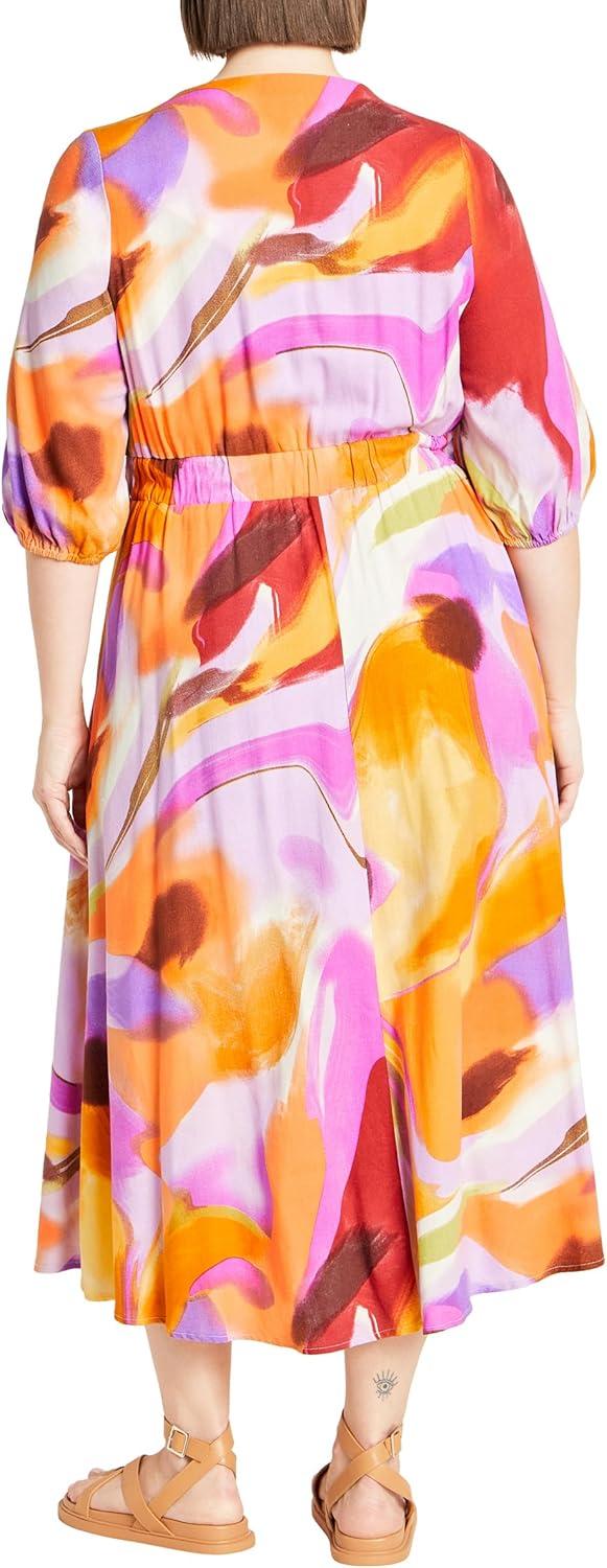 image:imageCity Chic Womens Plus Size Dress Swirl Tie PrintSummer Swirl