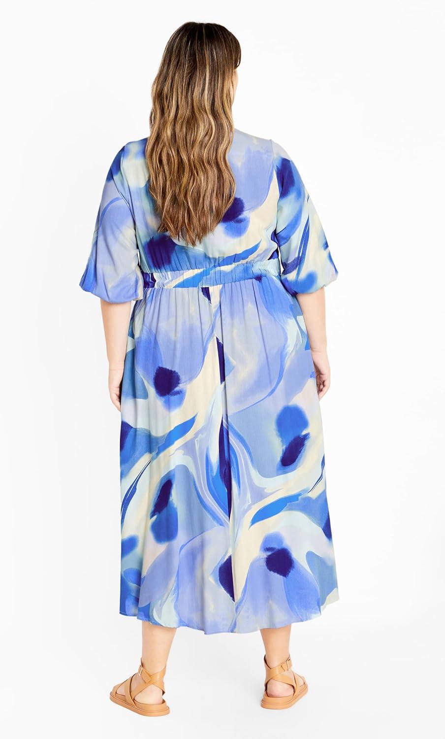 image:imageCity Chic Womens Plus Size Dress Swirl Tie PrintWhirlpool