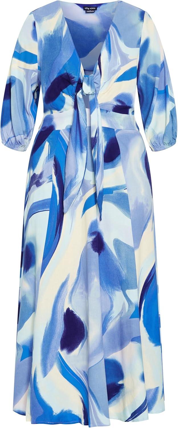image:imageCity Chic Womens Plus Size Dress Swirl Tie PrintWhirlpool
