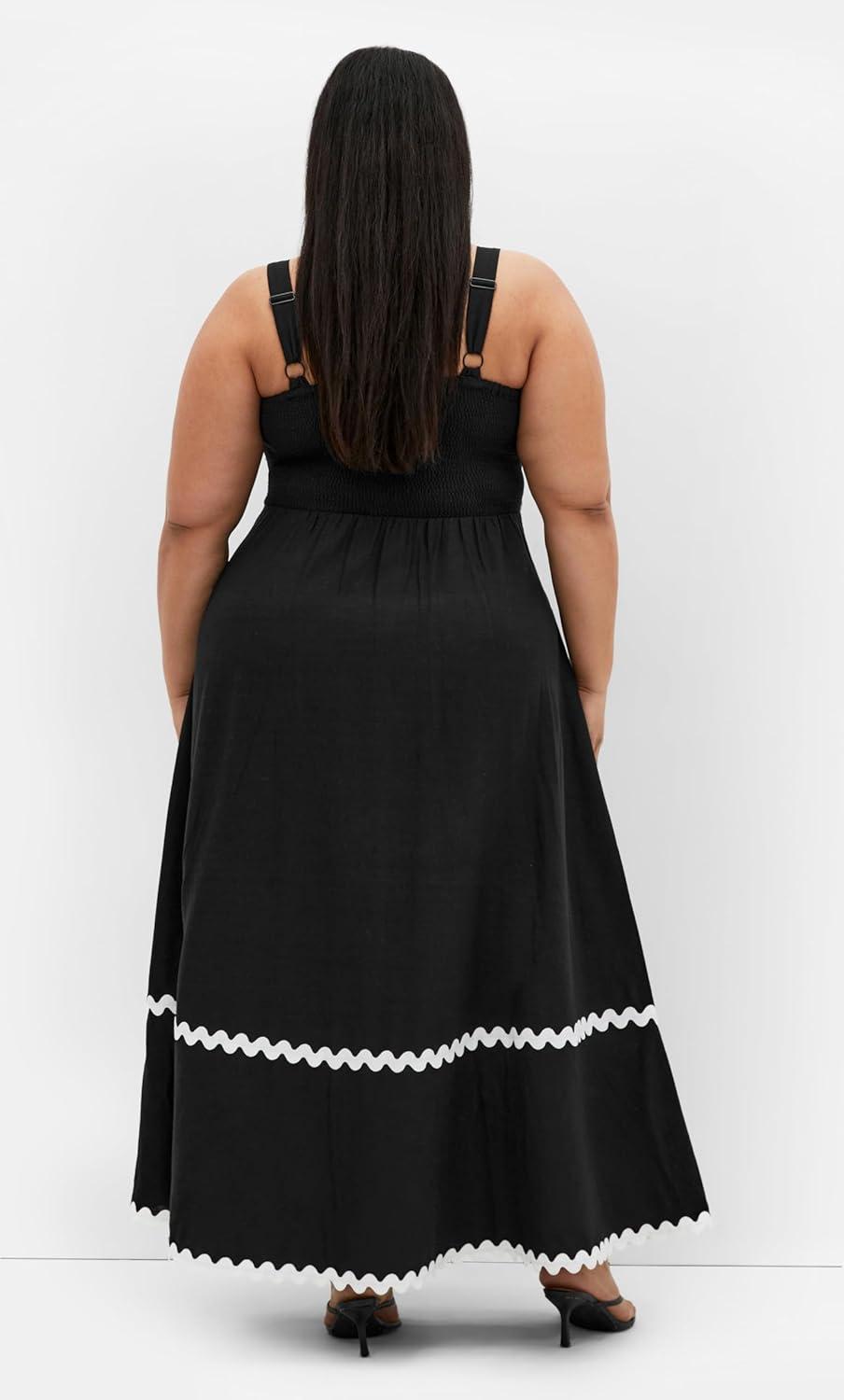 image:imageCity Chic Womens Plus Size DressShani Fit and FlareBlkWhite