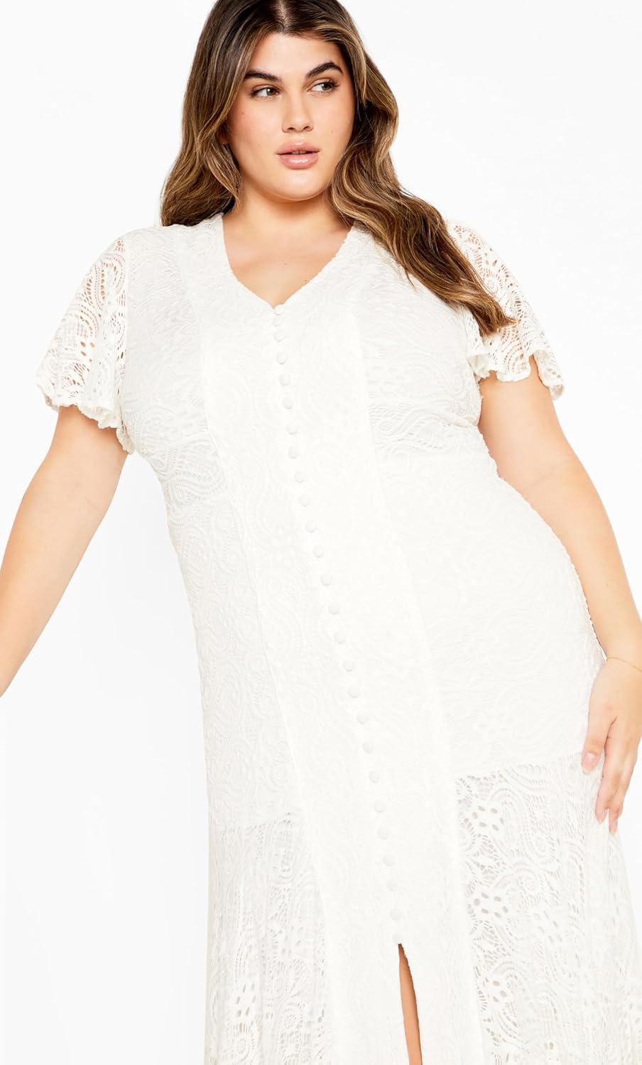 image:imageCity Chic Womens Plus Size Lace Dress ChristaIvory
