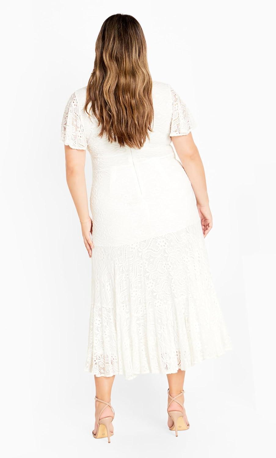 image:imageCity Chic Womens Plus Size Lace Dress ChristaIvory