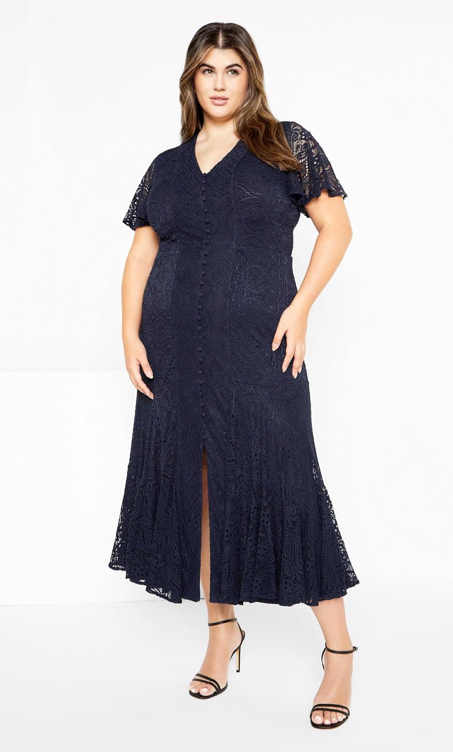 image:imageCity Chic Womens Plus Size Lace Dress ChristaNavy