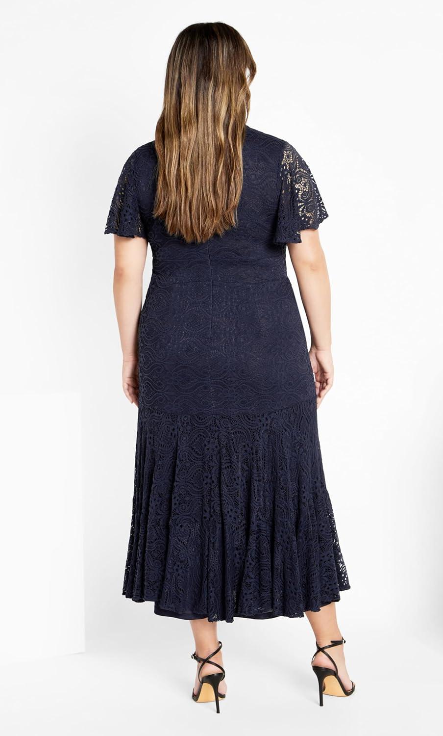 image:imageCity Chic Womens Plus Size Lace Dress ChristaNavy