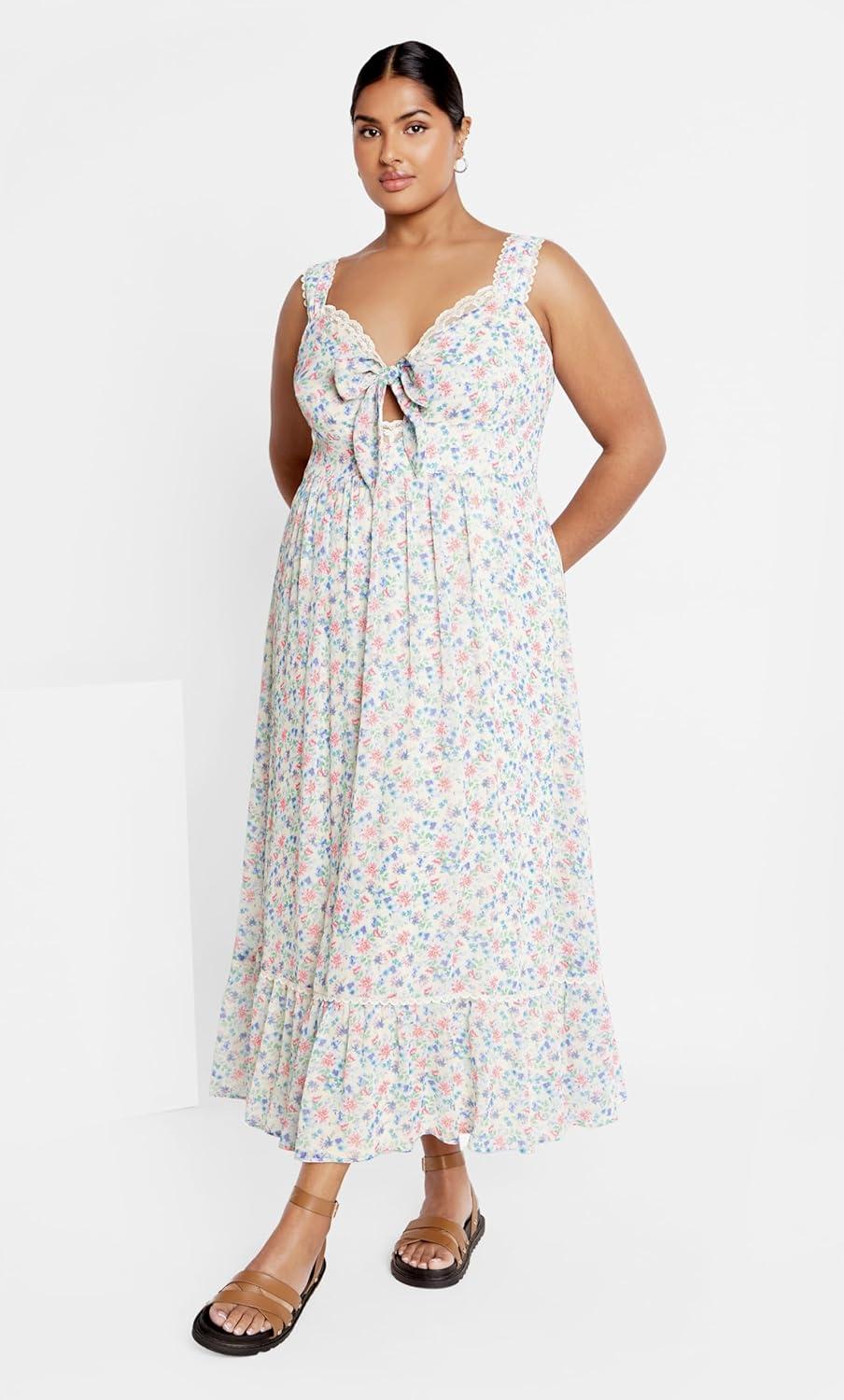 image:imageCity Chic Womens Plus Size Lidia Print DressDelicate Ditsy