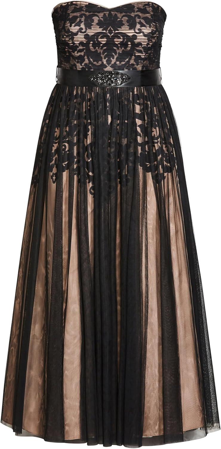 image:imageCity Chic Womens Plus Size Maxi Cocktail Dress Embroidered TulleBlack