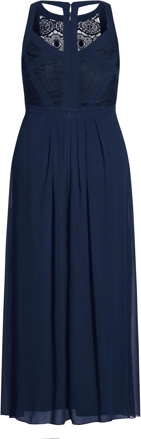 image:imageCity Chic Womens Plus Size Maxi Cocktail Dress Panelled BodiceFrench Navy