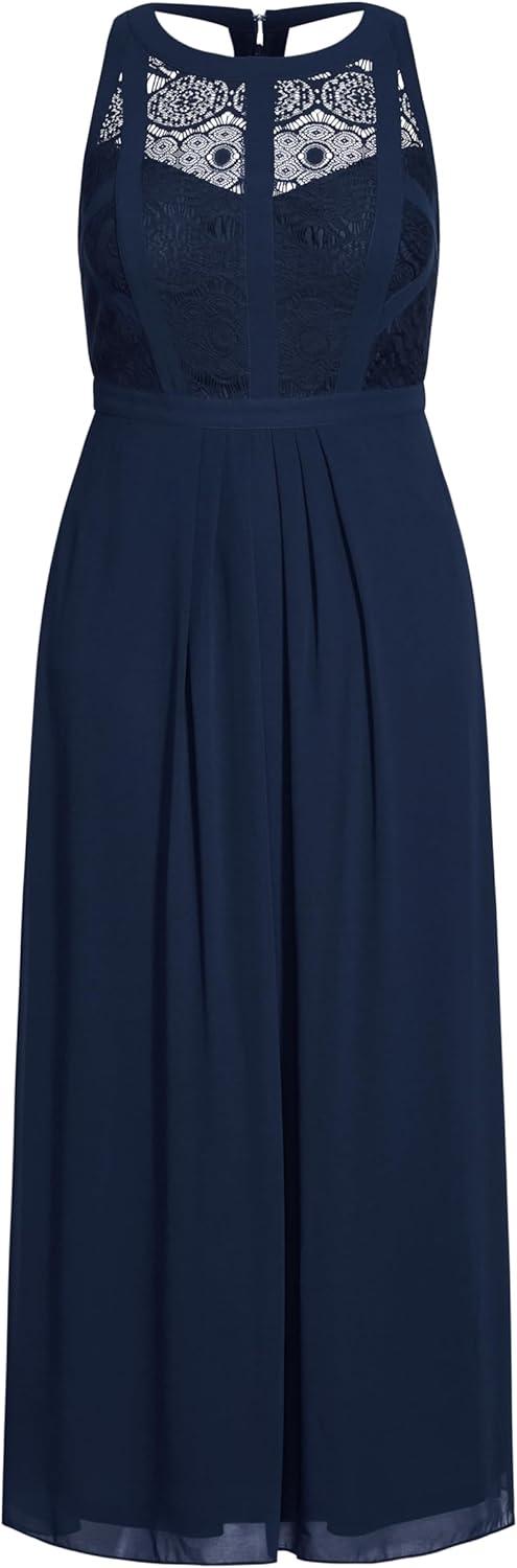 image:imageCity Chic Womens Plus Size Maxi Cocktail Dress Panelled BodiceFrench Navy