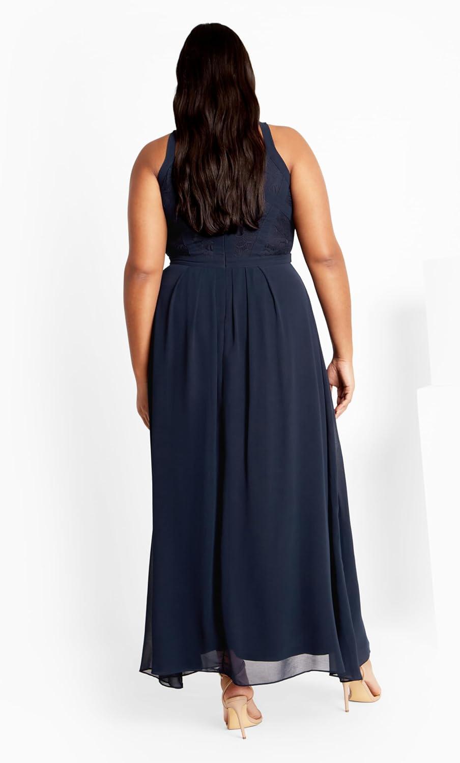 image:imageCity Chic Womens Plus Size Maxi Cocktail Dress Panelled BodiceFrench Navy