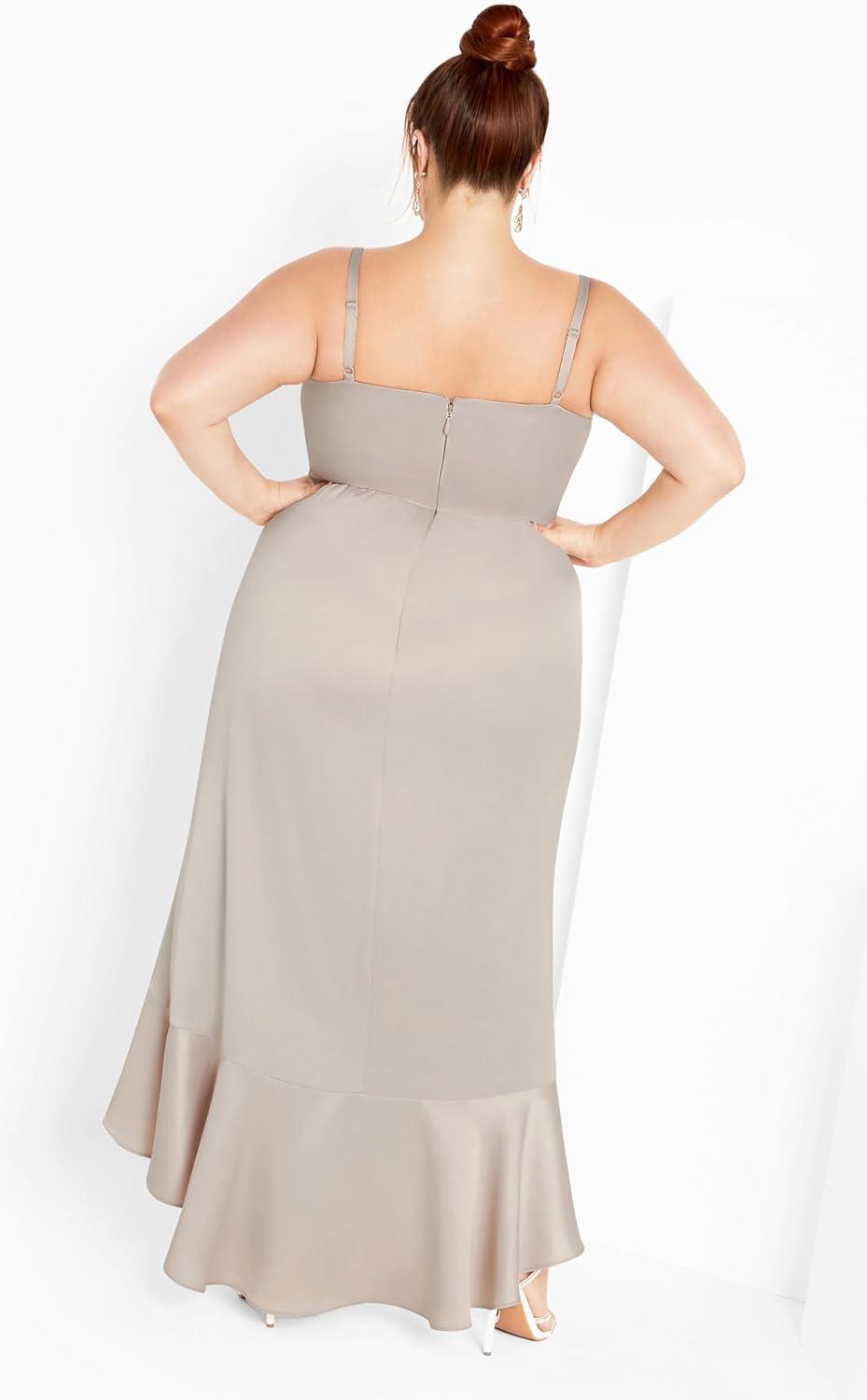 image:imageCity Chic Womens Plus Size Maxi Dress Bella RuffleGardenia