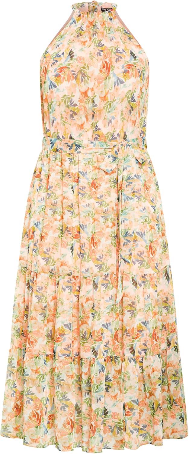 image:imageCity Chic Womens Plus Size Maxi Dress Callie Print TierMiami Mini