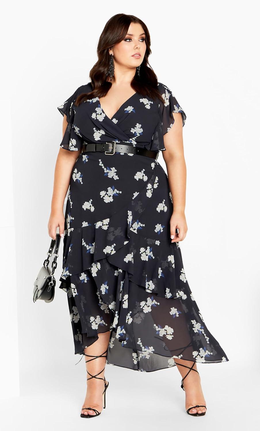 image:imageCity Chic Womens Plus Size Maxi Dress Demure FloralDemure Floral