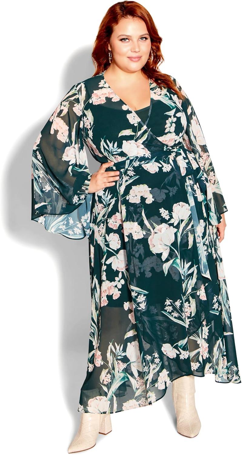 image:imageCity Chic Womens Plus Size Maxi Dress Fleetwood PrintFresh Fields