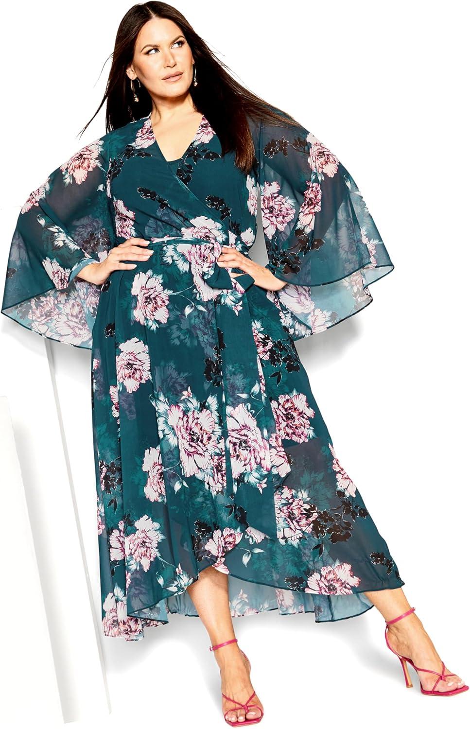 image:imageCity Chic Womens Plus Size Maxi Dress Fleetwood PrintJade Blossom