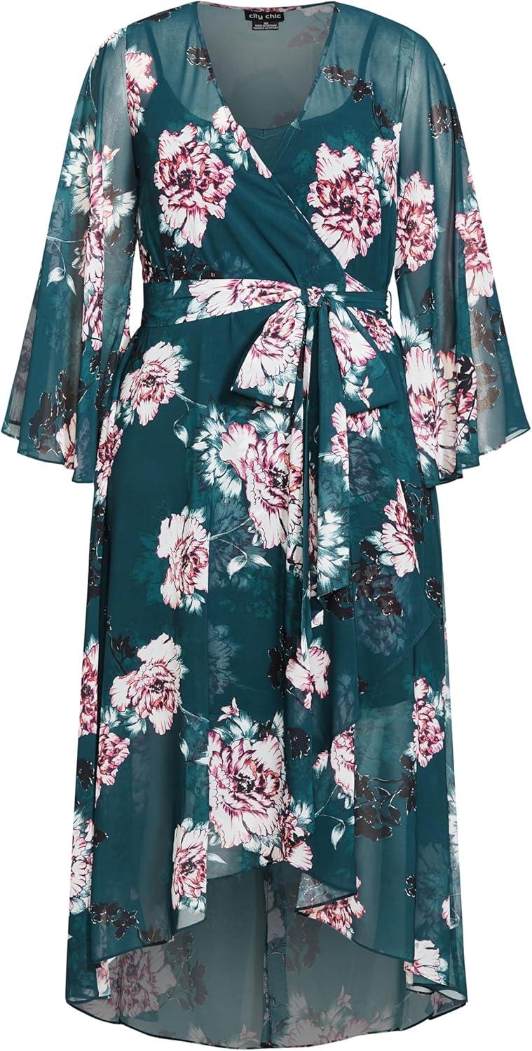 image:imageCity Chic Womens Plus Size Maxi Dress Fleetwood PrintJade Blossom